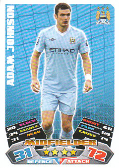 Adam Johnson Manchester City 2011/12 Topps Match Attax #156